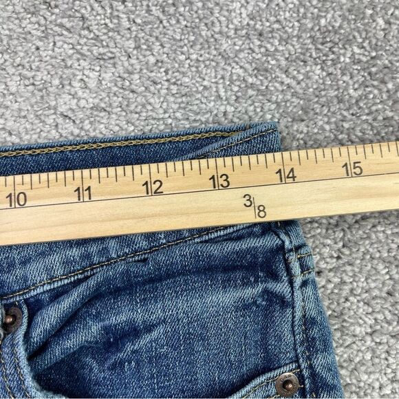 Gap Best Girlfriend Jeans Women's 26 Blue Slim Straight Mid-Rise Distressed - Picture 7 of 11